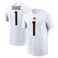 Ja'Marr Chase Cincinnati Bengals Player Name & Number T-Shirt - White - Nike