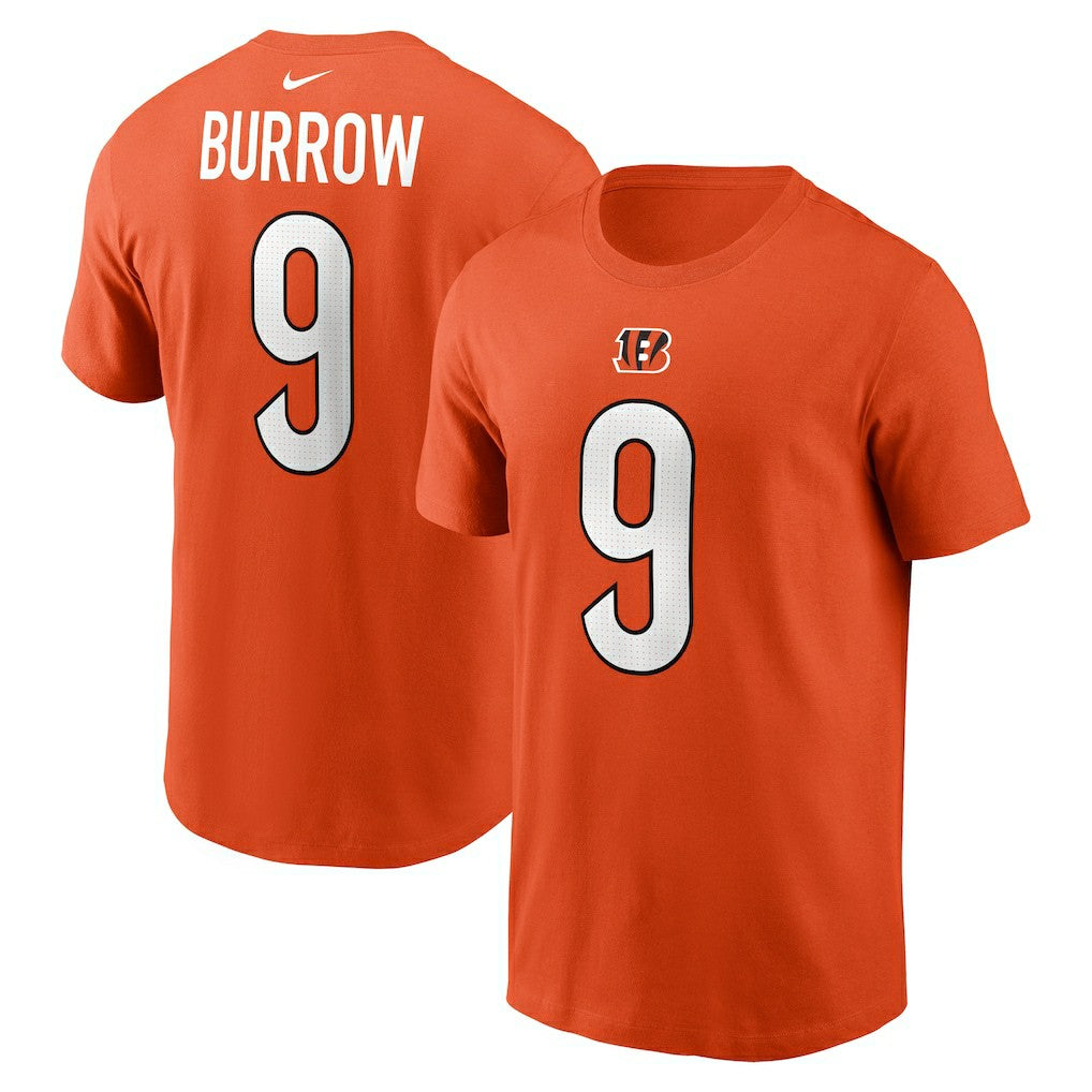 Joe Burrow Cincinnati Bengals Player Name & Number T-Shirt - Orange - Nike