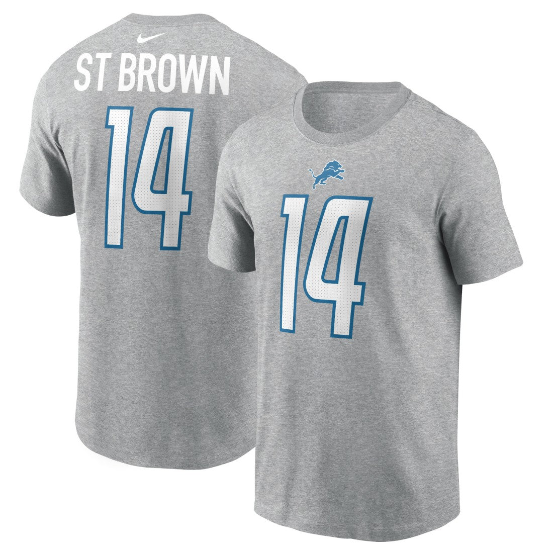 Amon-Ra St. Brown Detroit Lions Player Name & Number T-Shirt - Gray - Nike
