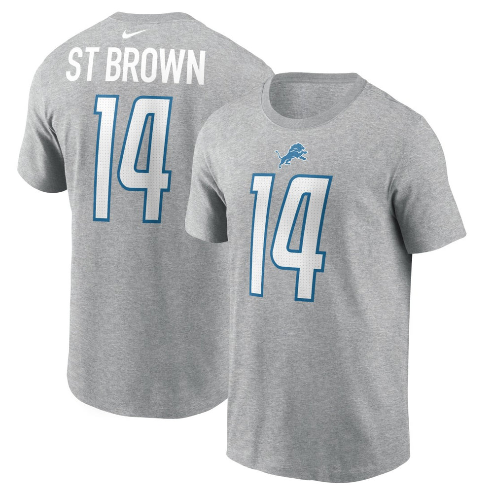 Amon-Ra St. Brown Detroit Lions Player Name & Number T-Shirt - Gray - Nike