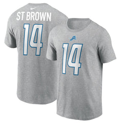 Amon-Ra St. Brown Detroit Lions Player Name & Number T-Shirt - Gray - Nike