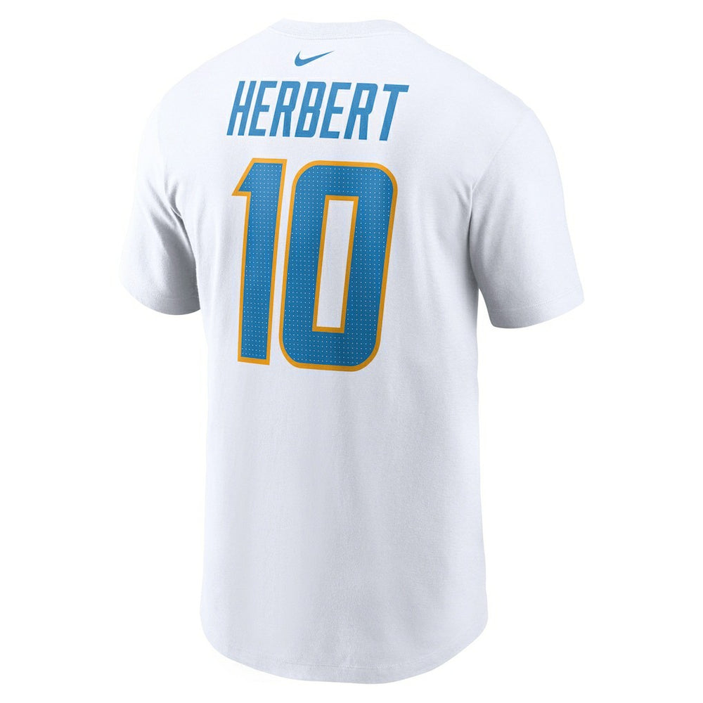 Justin Herbert Los Angeles Chargers Player Name & Number T-Shirt - White - Nike