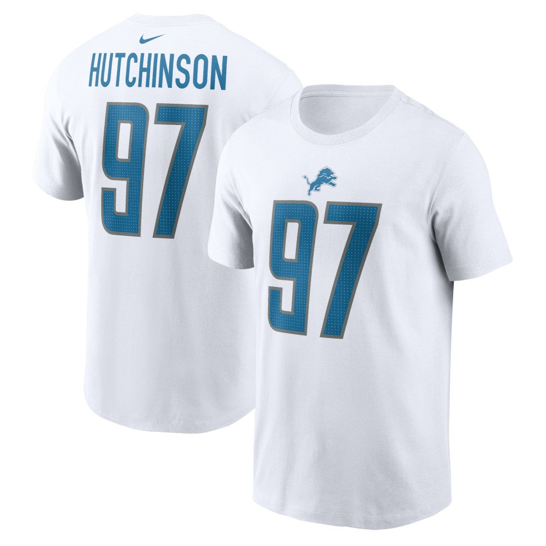 Aidan Hutchinson Detroit Lions Player Name & Number T-Shirt - White - Nike
