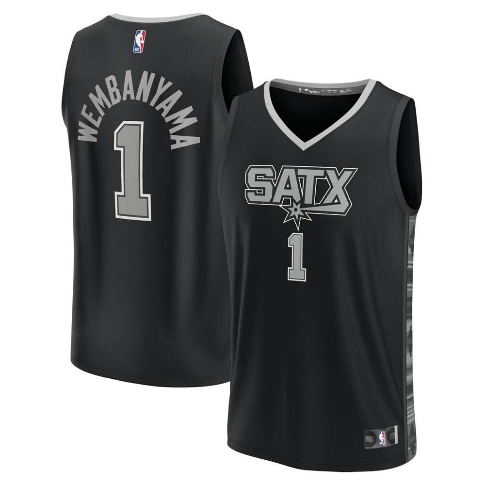 Fanatics Victor Wembanyama San Antonio Spurs Youth Fast Break Player Jersey Statement Edition Black