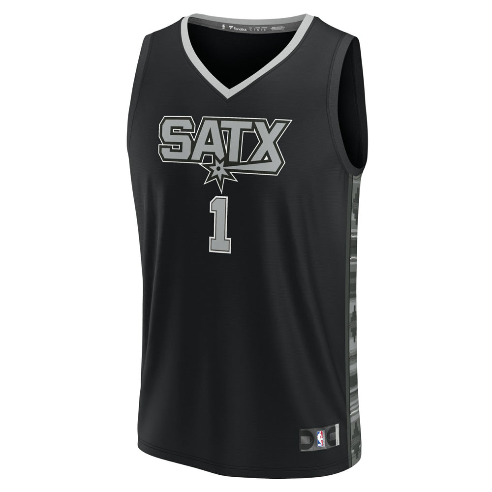 Fanatics Victor Wembanyama San Antonio Spurs Youth Fast Break Player Jersey Statement Edition Black