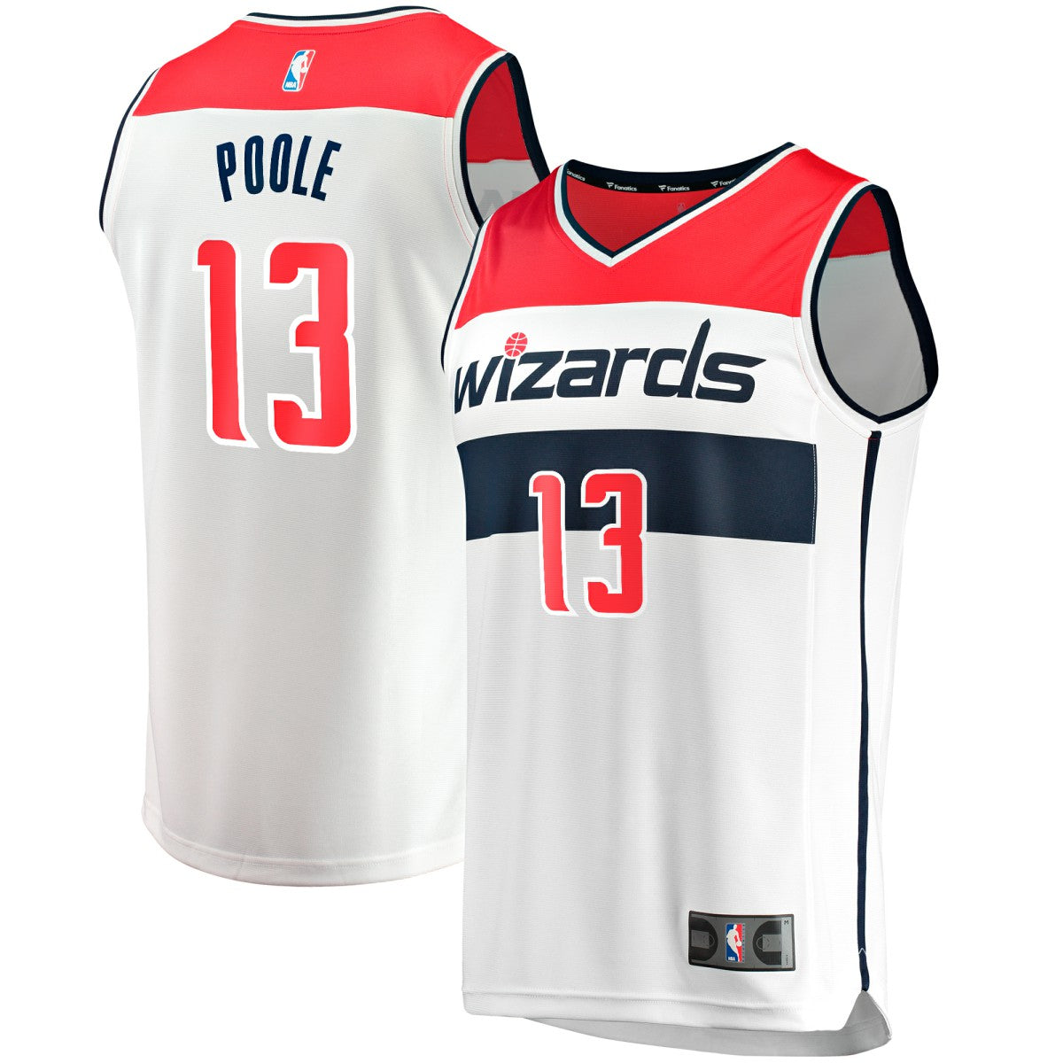 Fanatics Jordan Poole Washington Wizards Youth Fast Break Player Jersey Association Edition White