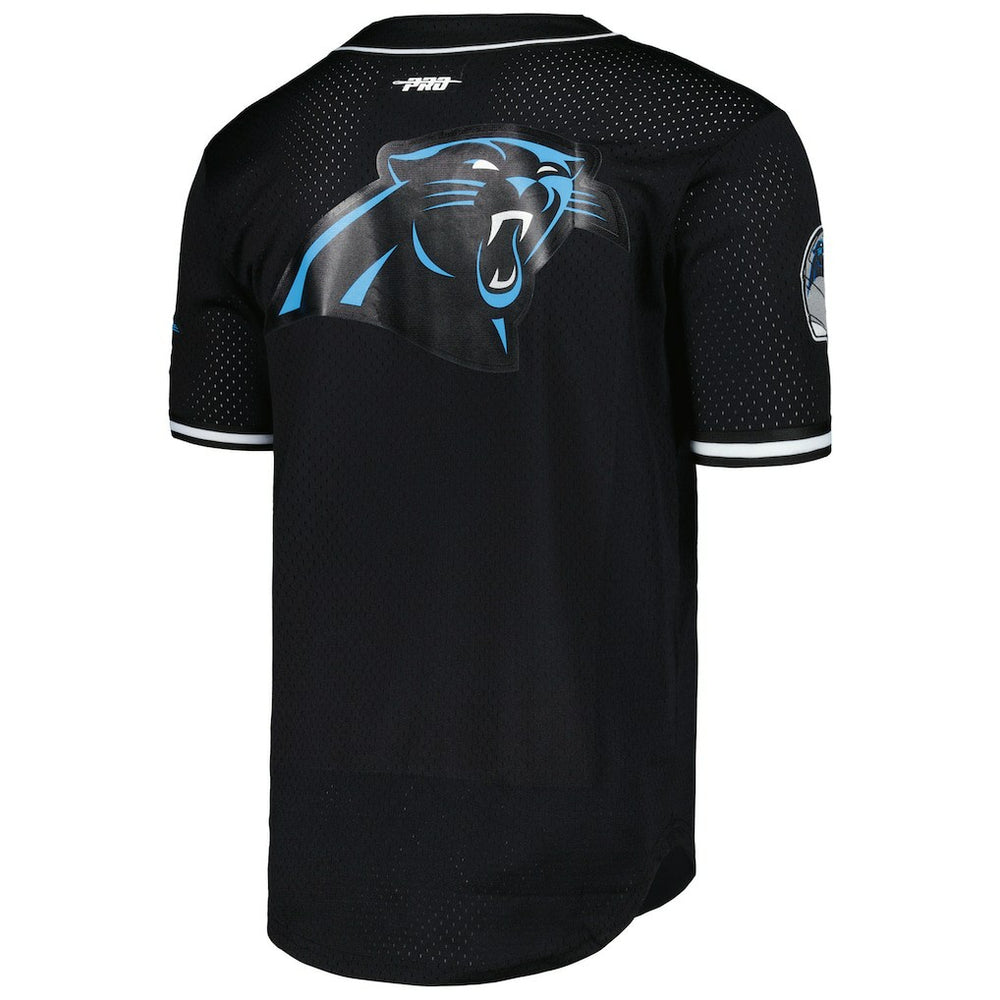 Bryce Young Carolina Panthers Pro Standard Mesh Baseball Button-Up T-Shirt - Black - NFL