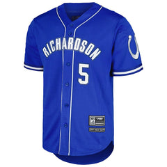 Anthony Richardson Indianapolis Colts Pro Standard Mesh Baseball Button-Up T-Shirt - Royal - NFL