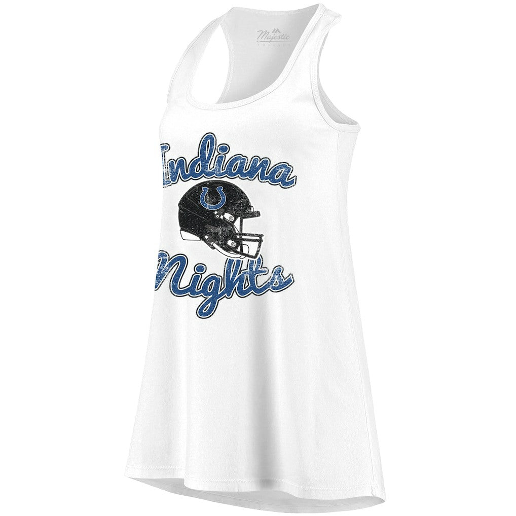 Indianapolis Colts Majestic Threads Women's Indiana Nights Alternate Racerback Tank Top - White - NFL