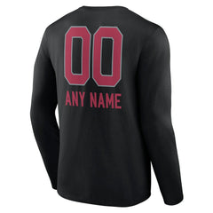 Arizona Cardinals Personalized Name & Number Team Wordmark Long Sleeve T-Shirt - Black - NFL