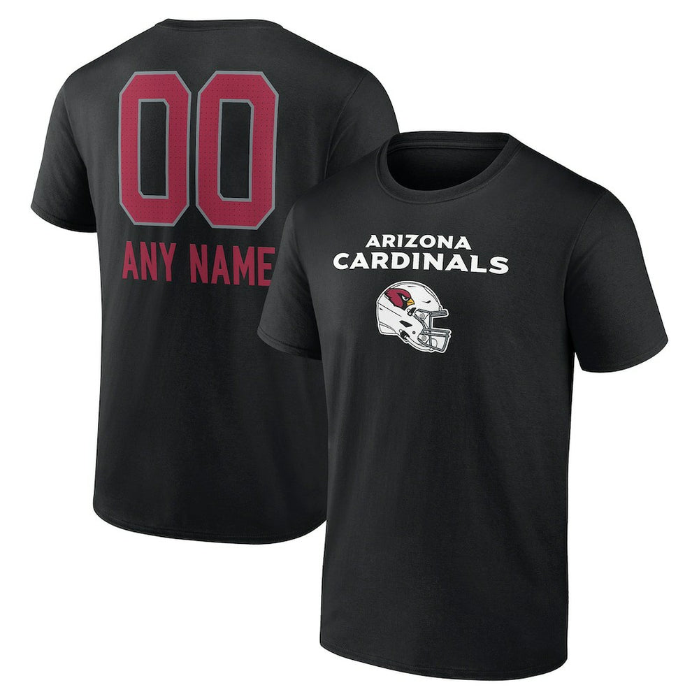 Arizona Cardinals Personalized Name & Number Team Wordmark T-Shirt - Black - NFL