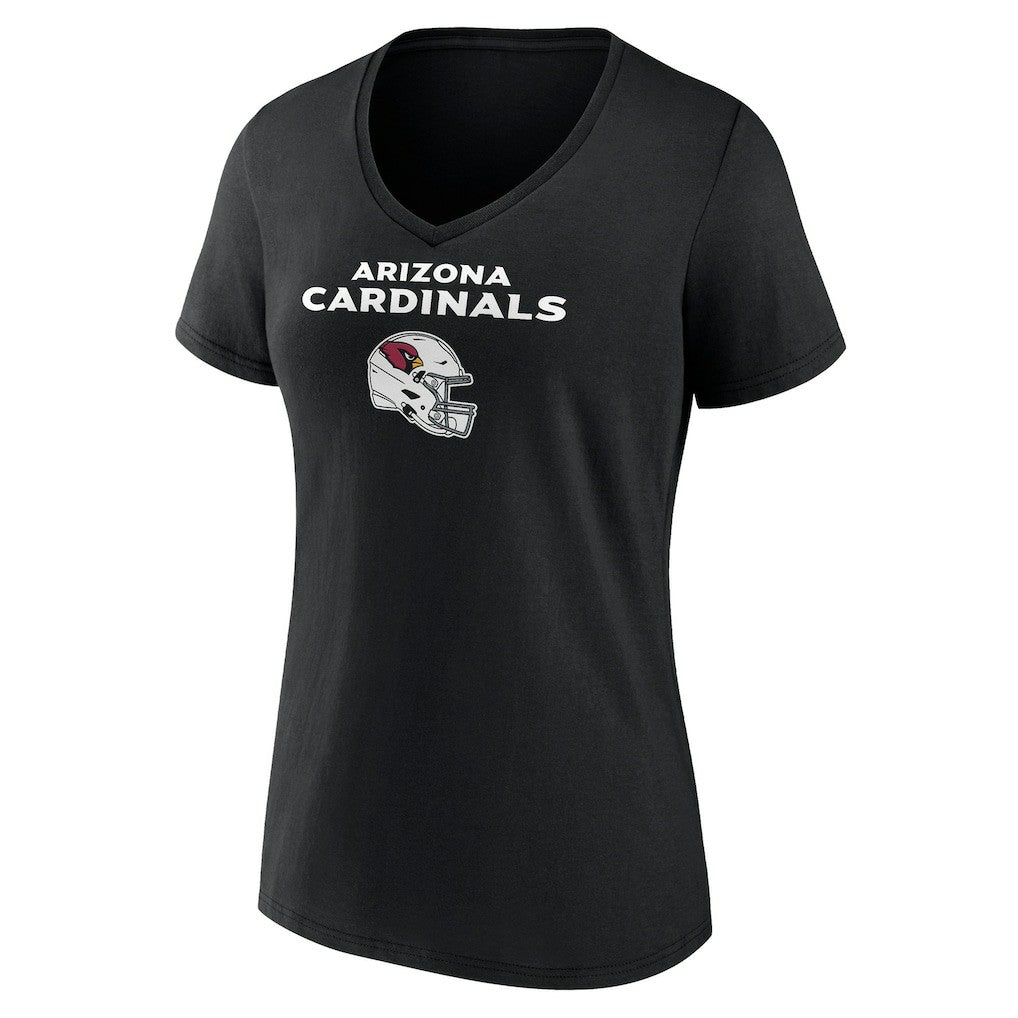 Arizona Cardinals Women's Personalized Name & Number Team Wordmark V-Neck T-Shirt - Black - NFL