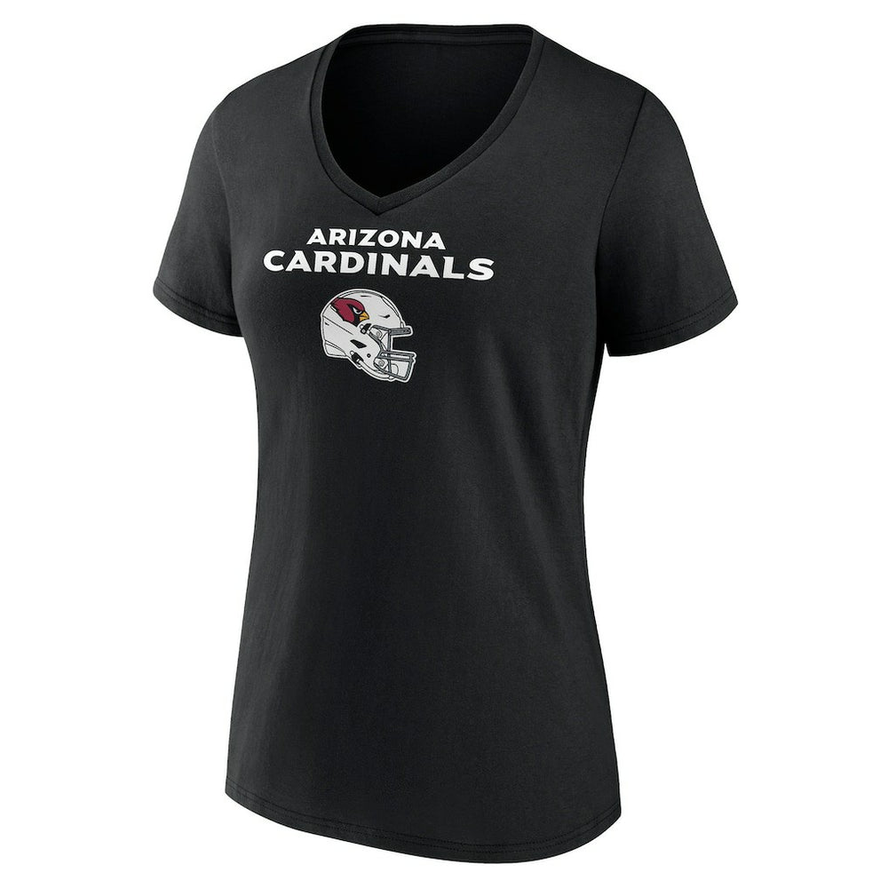 Arizona Cardinals Women's Personalized Name & Number Team Wordmark V-Neck T-Shirt - Black - NFL