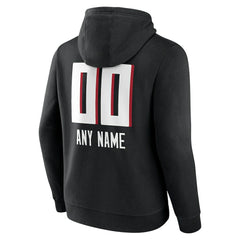 Atlanta Falcons Personalized Name & Number Team Wordmark Pullover Hoodie - Black - NFL