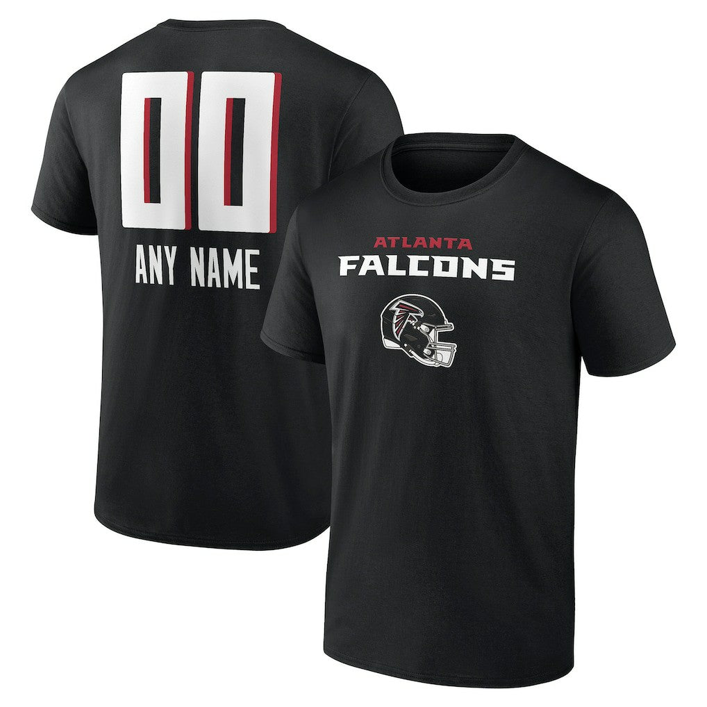 Atlanta Falcons Personalized Name & Number Team Wordmark T-Shirt - Black - NFL