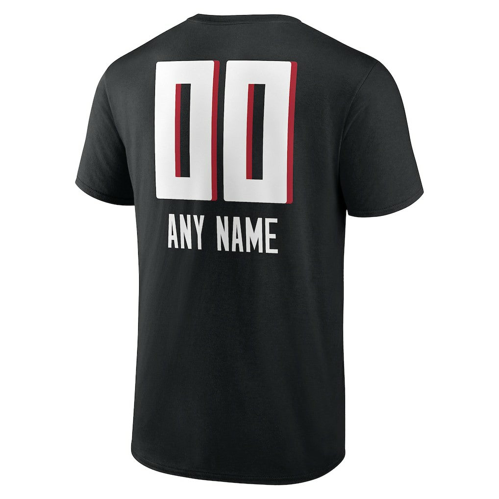 Atlanta Falcons Personalized Name & Number Team Wordmark T-Shirt - Black - NFL
