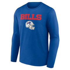 Buffalo Bills Personalized Name & Number Team Wordmark Long Sleeve T-Shirt - Royal - NFL