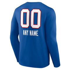 Buffalo Bills Personalized Name & Number Team Wordmark Long Sleeve T-Shirt - Royal - NFL
