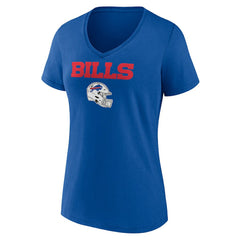 Buffalo Bills Women's Personalized Name & Number Team Wordmark V-Neck T-Shirt - Royal - NFL
