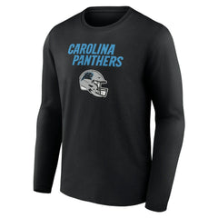 Carolina Panthers Personalized Name & Number Team Wordmark Long Sleeve T-Shirt - Black - NFL
