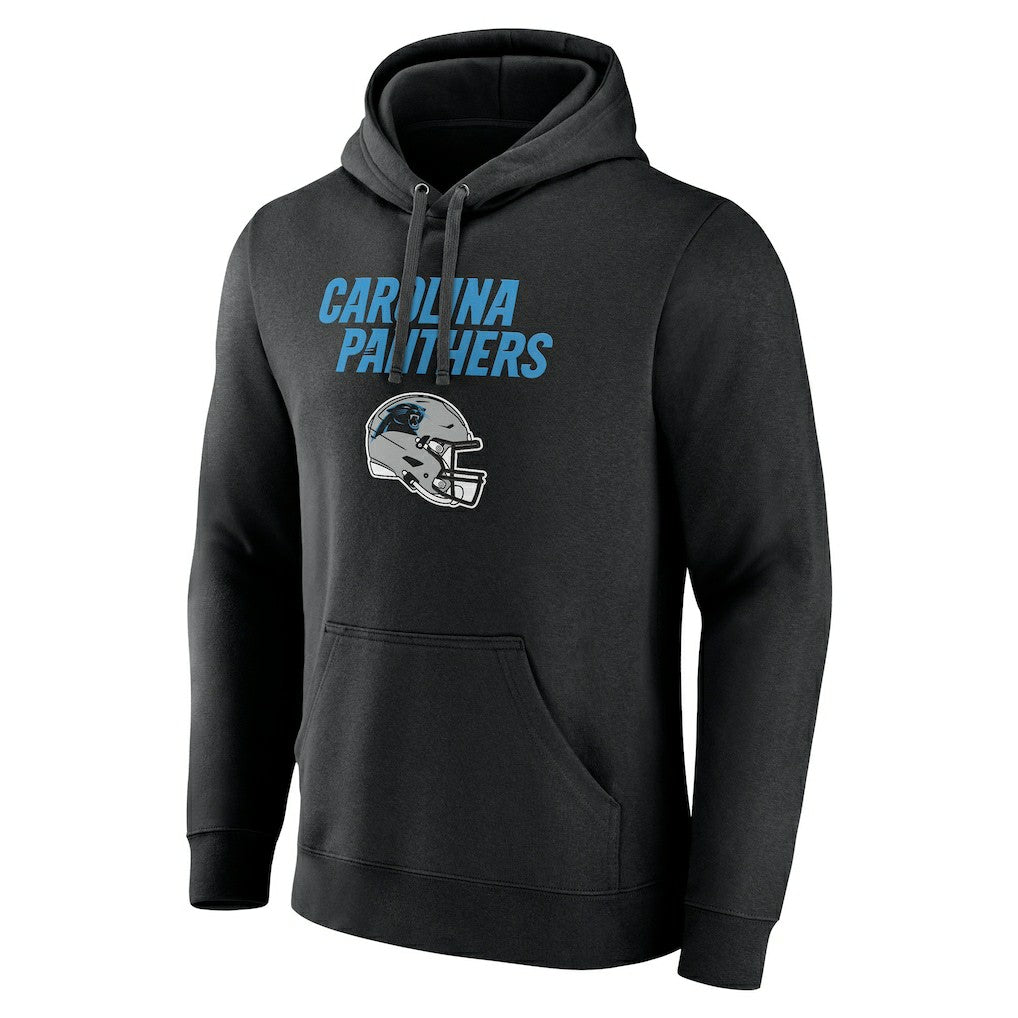 Carolina Panthers Personalized Name & Number Team Wordmark Pullover Hoodie - Black - NFL