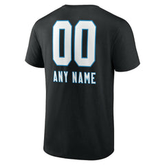 Carolina Panthers Personalized Name & Number Team Wordmark T-Shirt - Black - NFL