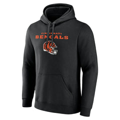 Cincinnati Bengals Personalized Name & Number Team Wordmark Pullover Hoodie - Black - NFL