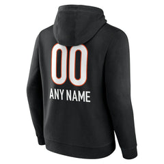 Cincinnati Bengals Personalized Name & Number Team Wordmark Pullover Hoodie - Black - NFL