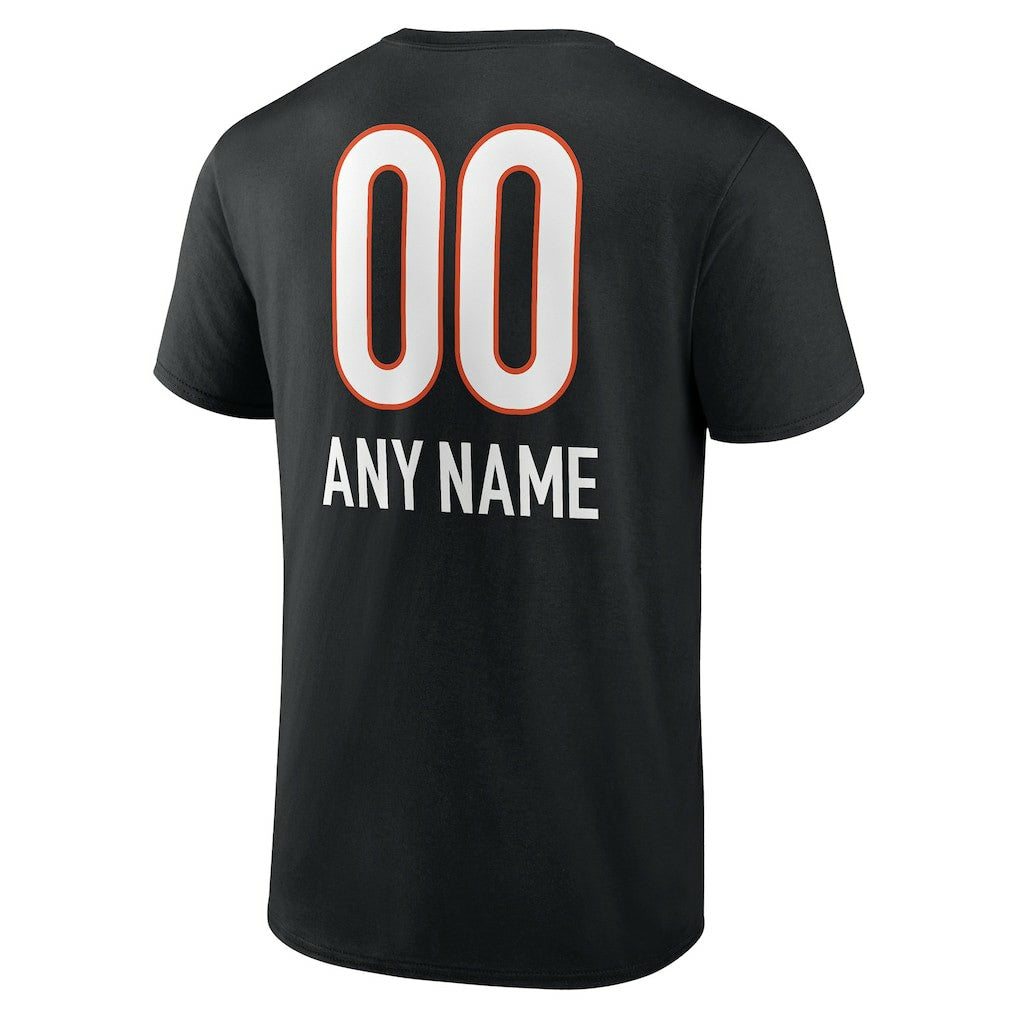 Cincinnati Bengals Personalized Name & Number Team Wordmark T-Shirt - Black - NFL