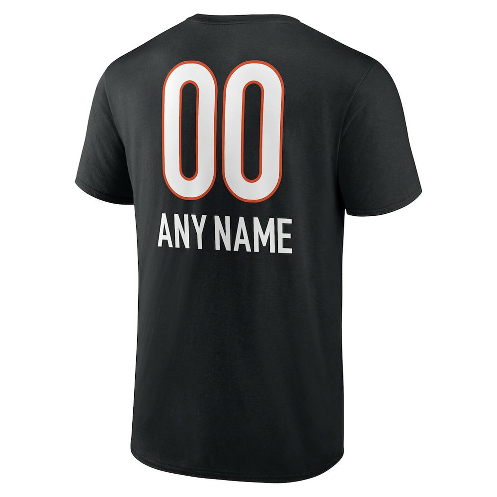 Cincinnati Bengals Personalized Name & Number Team Wordmark T-Shirt - Black - NFL
