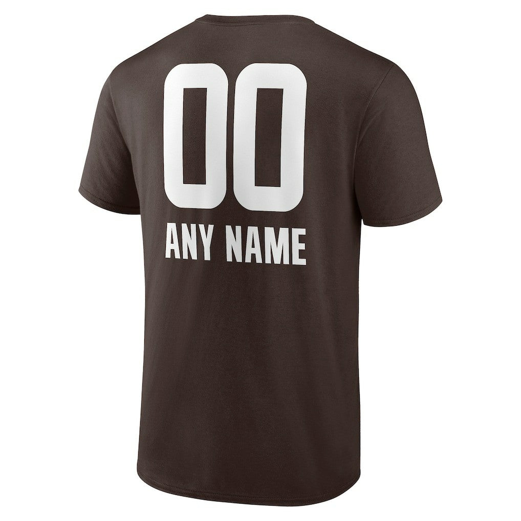 Cleveland Browns Personalized Name & Number Team Wordmark T-Shirt - Brown - NFL