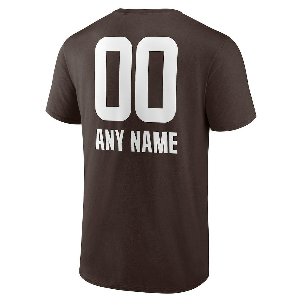 Cleveland Browns Personalized Name & Number Team Wordmark T-Shirt - Brown - NFL