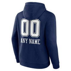 Dallas Cowboys Personalized Name & Number Team Wordmark Pullover Hoodie - Navy - NFL