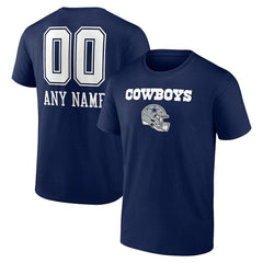Dallas Cowboys Personalized Name & Number Team Wordmark T-Shirt - Navy - NFL
