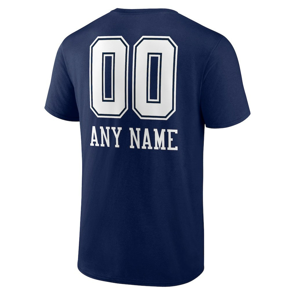 Dallas Cowboys Personalized Name & Number Team Wordmark T-Shirt - Navy - NFL