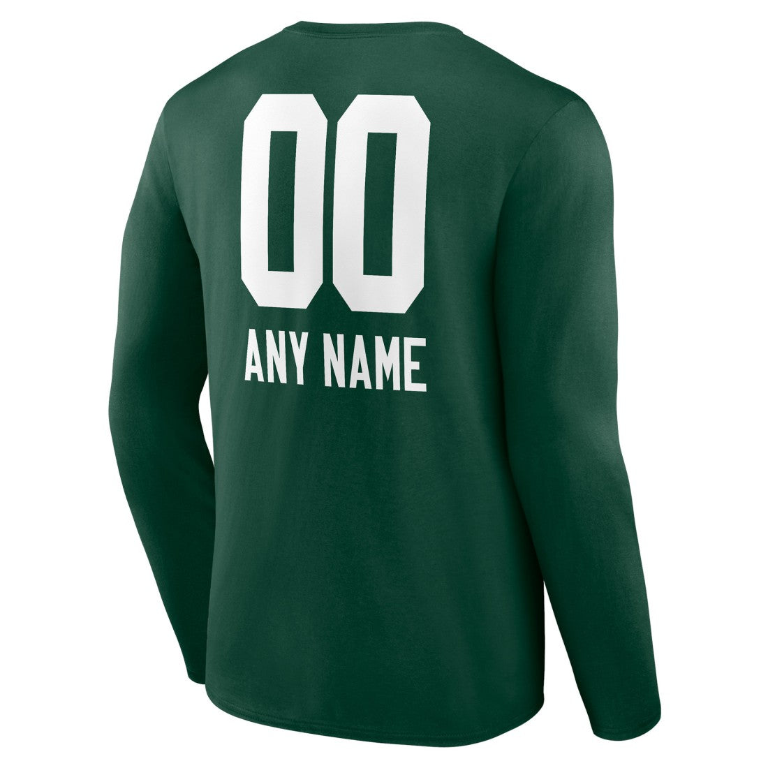 Green Bay Packers Personalized Name & Number Team Wordmark Long Sleeve T-Shirt - Green - NFL