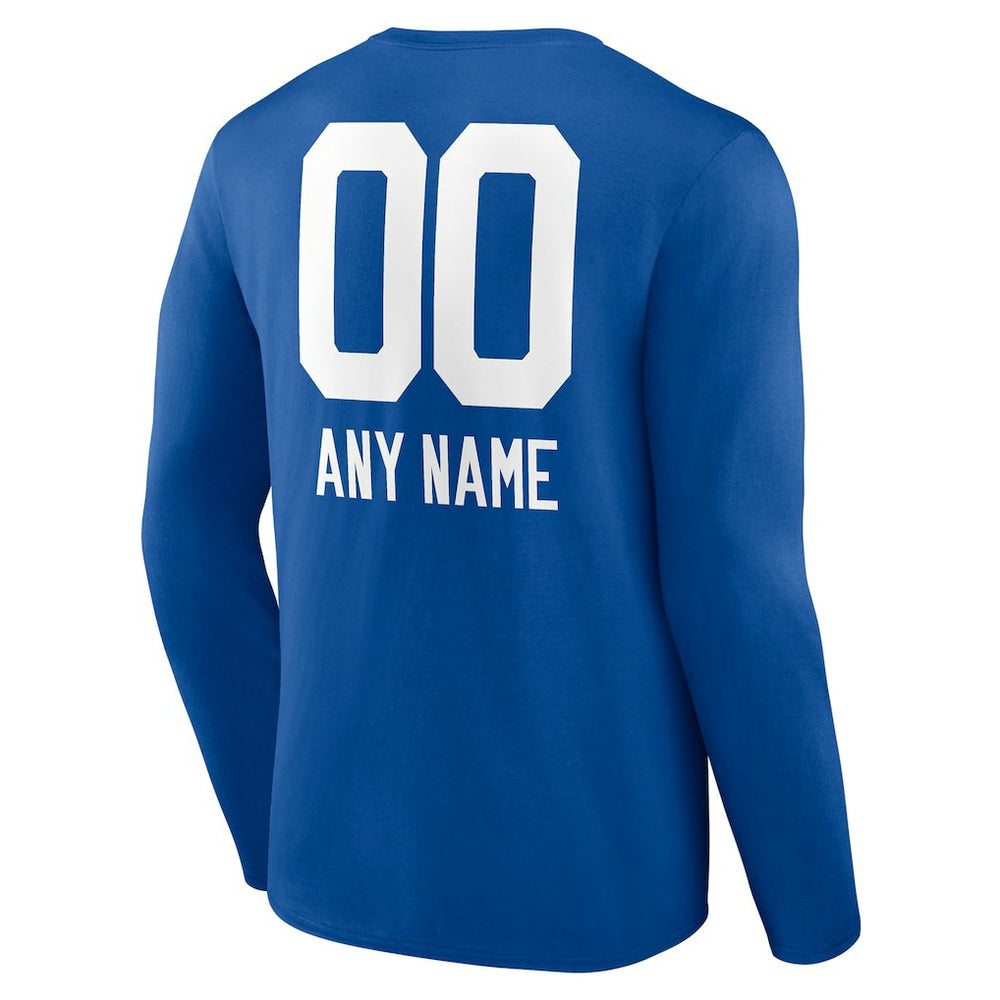 Indianapolis Colts Personalized Name & Number Team Wordmark Long Sleeve T-Shirt - Royal - NFL