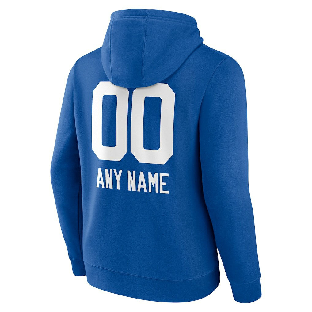Indianapolis Colts Personalized Name & Number Team Wordmark Pullover Hoodie - Royal - NFL