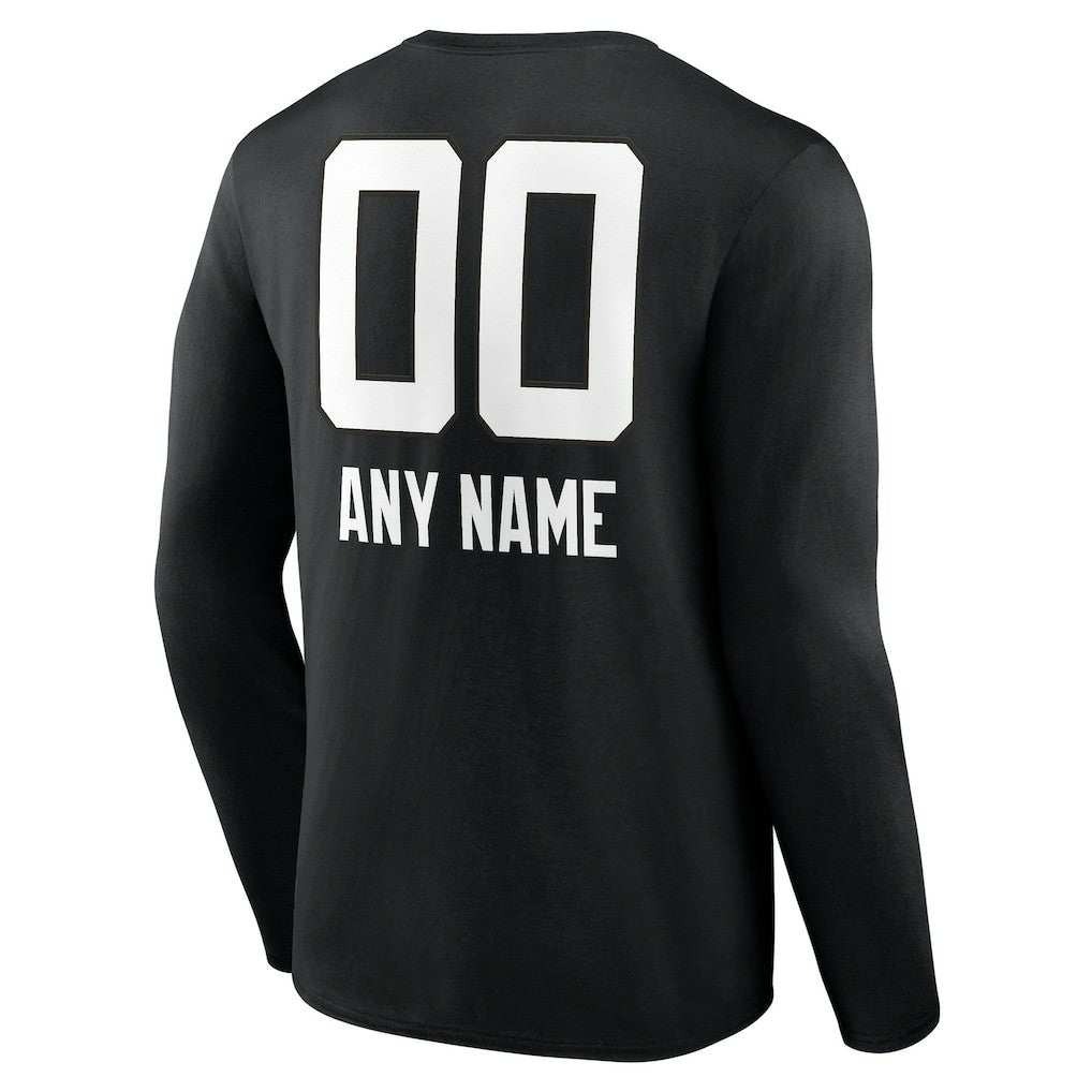 Jacksonville Jaguars Personalized Name & Number Team Wordmark Long Sleeve T-Shirt - Black - NFL
