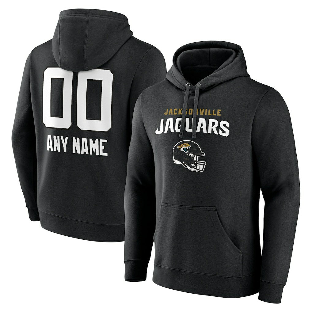 Jacksonville Jaguars Personalized Name & Number Team Wordmark Pullover Hoodie - Black - NFL