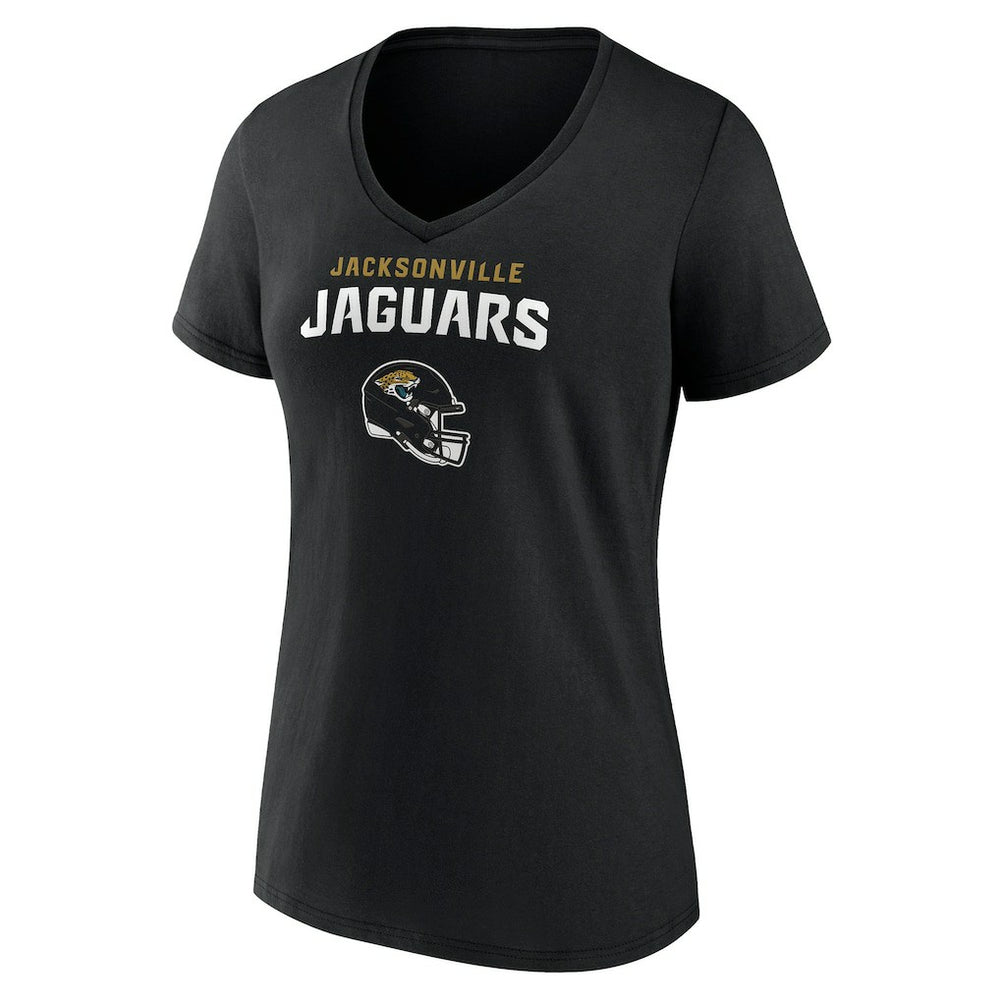 Jacksonville Jaguars Women's Personalized Name & Number Team Wordmark V-Neck T-Shirt - Black - NFL