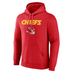 Kansas City Chiefs Personalized Name & Number Team Wordmark Pullover Hoodie - Red - NFL