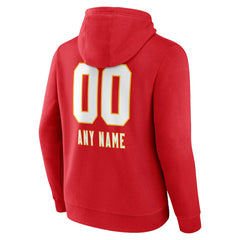 Kansas City Chiefs Personalized Name & Number Team Wordmark Pullover Hoodie - Red - NFL