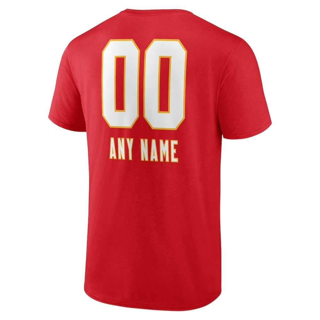 Kansas City Chiefs Personalized Name & Number Team Wordmark T-Shirt - Red - NFL