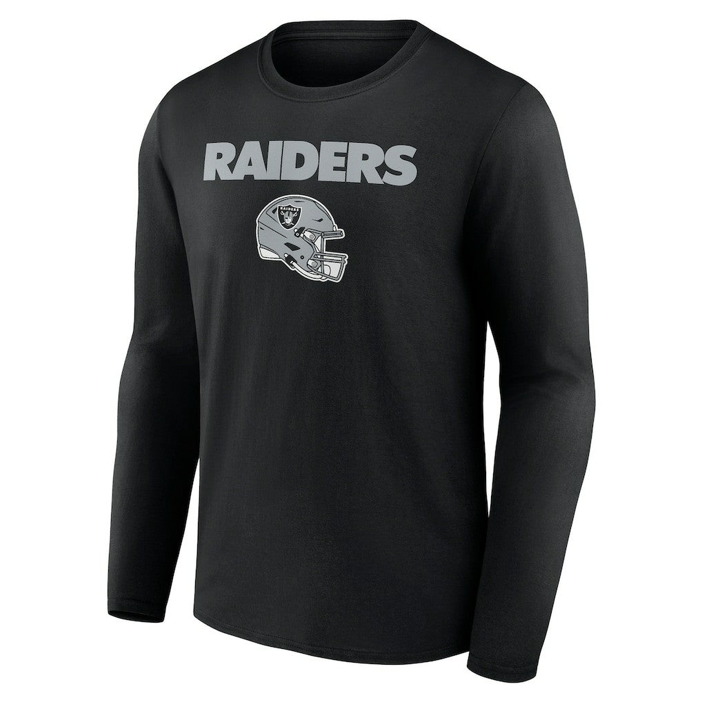 Las Vegas Raiders Personalized Name & Number Team Wordmark Long Sleeve T-Shirt - Black - NFL