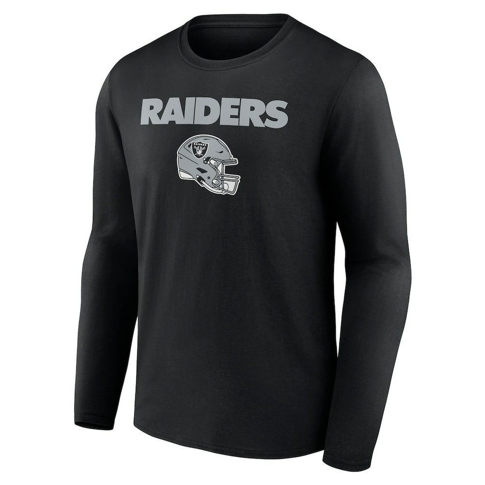 Las Vegas Raiders Personalized Name & Number Team Wordmark Long Sleeve T-Shirt - Black - NFL
