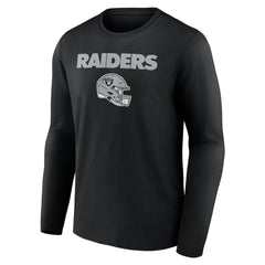 Las Vegas Raiders Personalized Name & Number Team Wordmark Long Sleeve T-Shirt - Black - NFL