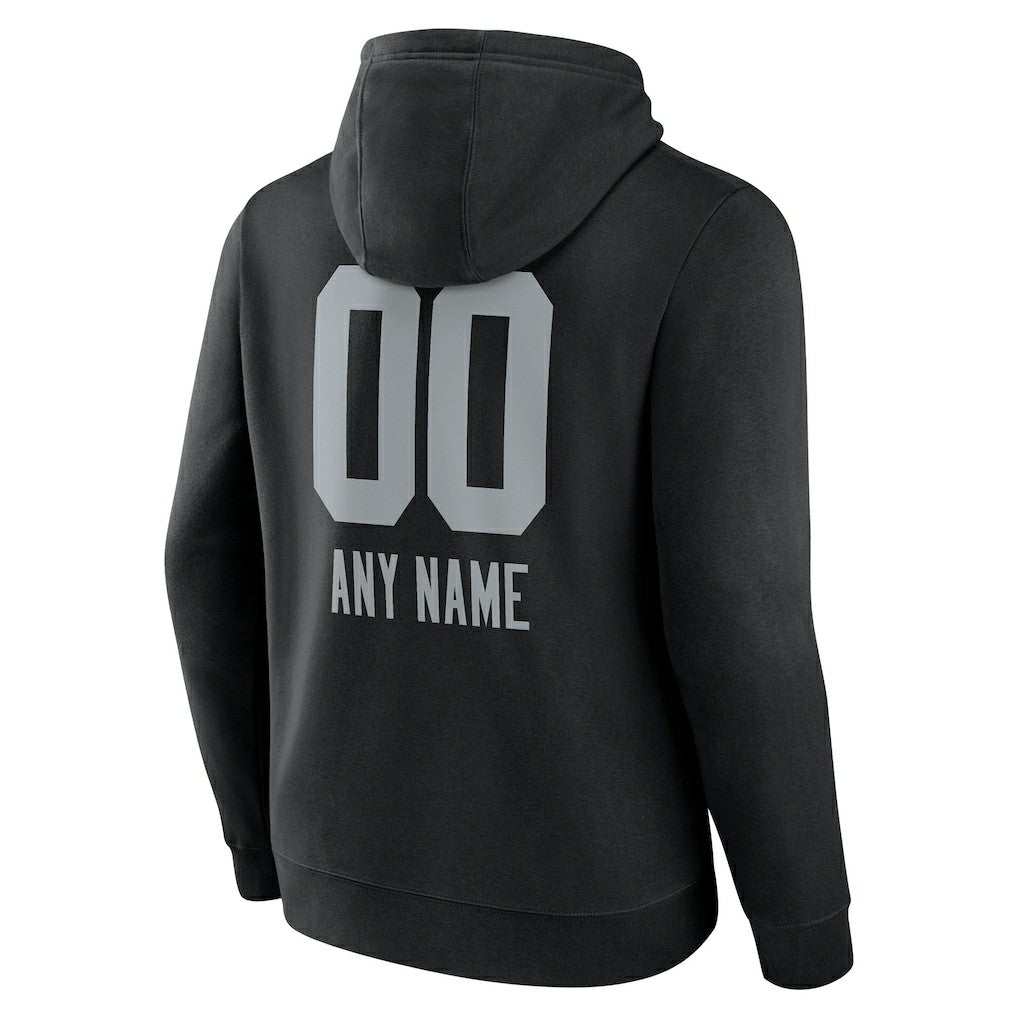 Las Vegas Raiders Personalized Name & Number Team Wordmark Pullover Hoodie - Black - NFL