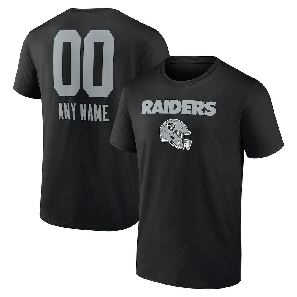 Las Vegas Raiders Personalized Name & Number Team Wordmark T-Shirt - Black - NFL