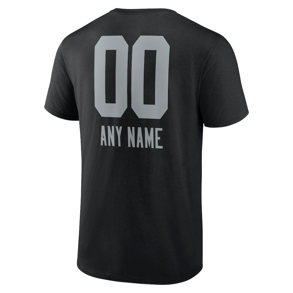 Las Vegas Raiders Personalized Name & Number Team Wordmark T-Shirt - Black - NFL